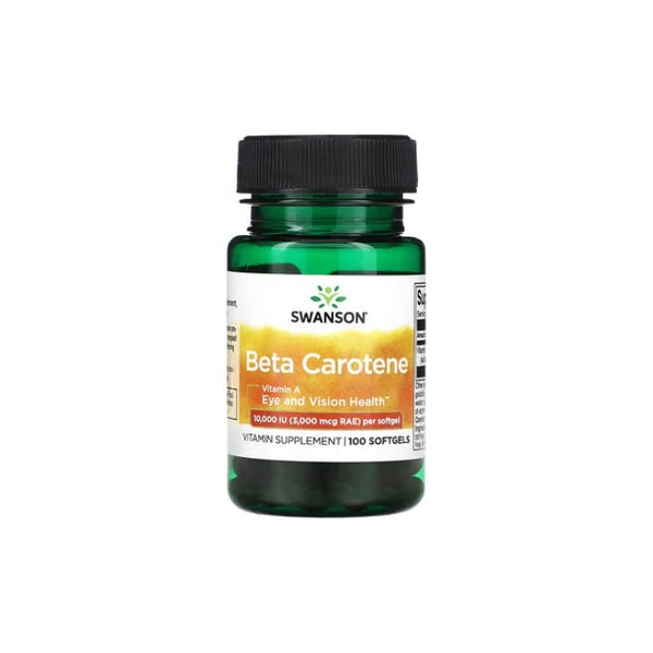 Beta - karotīns (A vitamīns) 10000 IU (100 mīkstās kapsulas) - Swanson Vitamins - Vitamins.lv