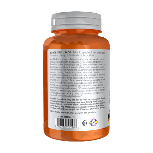 Kre - Alkalyn Kreatīns (120 kapsulas) - Now Foods - Vitamins.lv