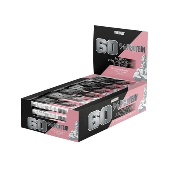 60% Proteīna batoniņš (24 x 45 g) - Weider - Vitamins.lv